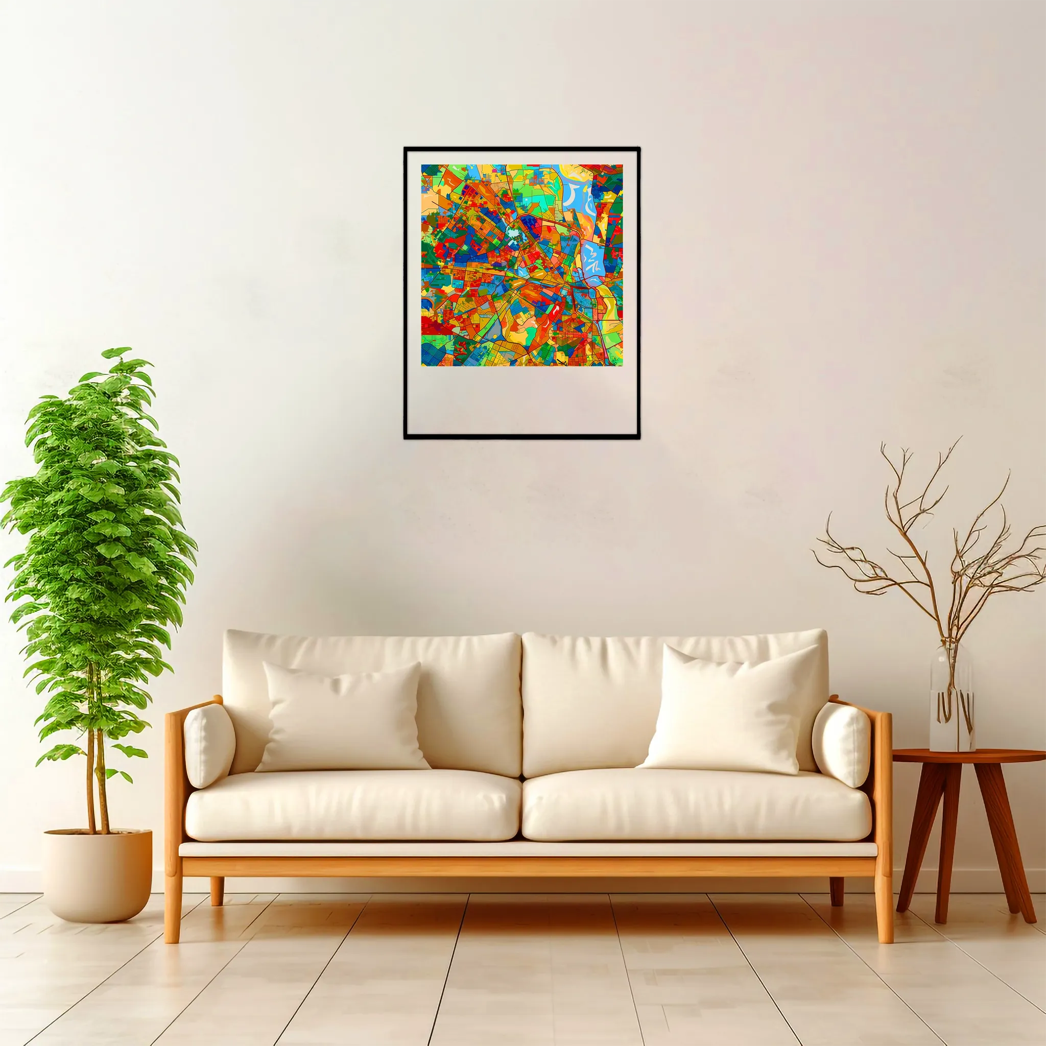 Delhi | Map — Aura Abstract framed fine art interior preview