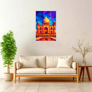 Delhi | Humayun's Tomb — Geometric Mosaic framed fine art interior preview