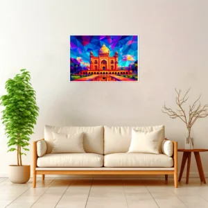 Delhi | Humayun's Tomb — Geometric Mosaic framed fine art interior preview