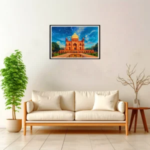 Delhi | Humayun's Tomb — Impressionist Dream framed fine art interior preview