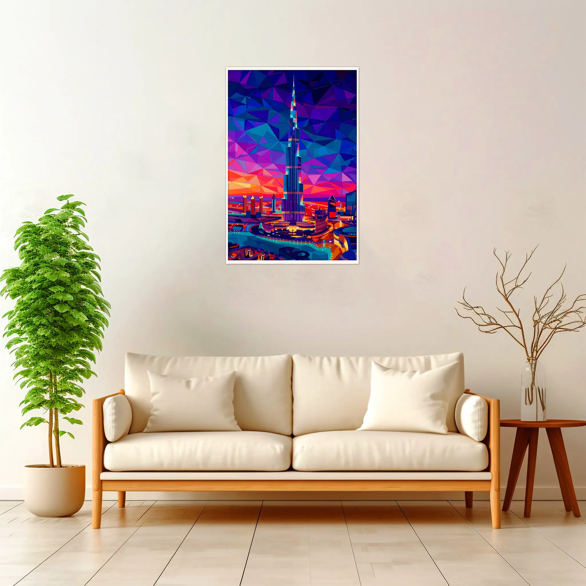 Dubai | Burj Khalifa — Geometric Mosaic framed fine art interior preview