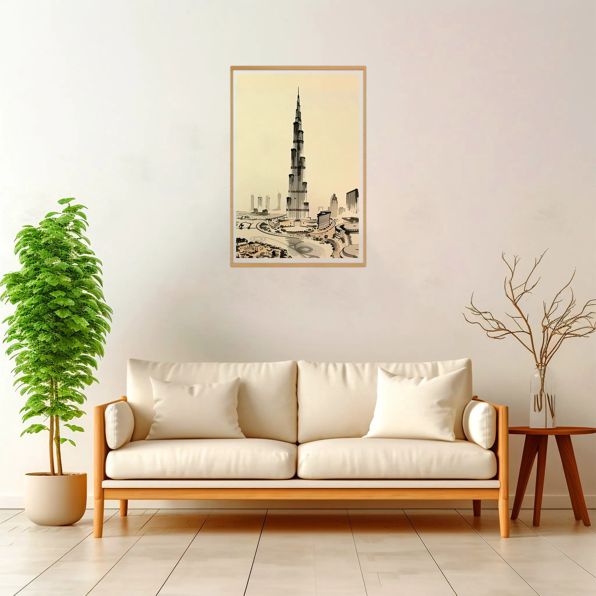 Dubai | Burj Khalifa — Japanese Tradition framed fine art interior preview