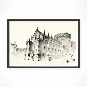 Dublin | Castle — Sumi-e Zen Ink framed fine art interior preview