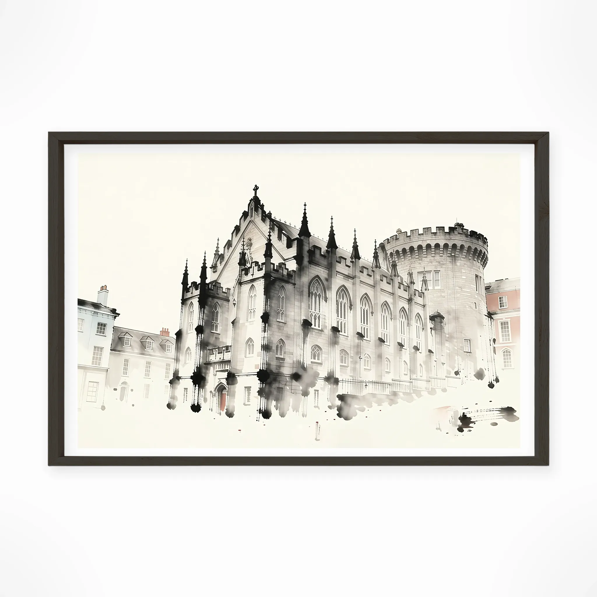 Dublin | Castle — Sumi-e Zen Ink framed fine art interior preview