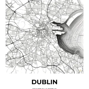 Dublin | Map — Urban Sketch fine art print