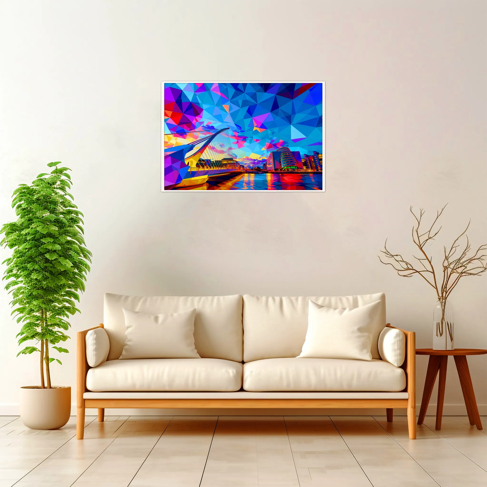 Dublin | Samuel Beckett Bridge — Geometric Mosaic framed fine art interior preview