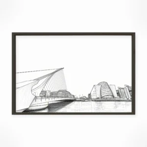 Dublin | Samuel Beckett Bridge — Urban Sketch framed fine art interior preview