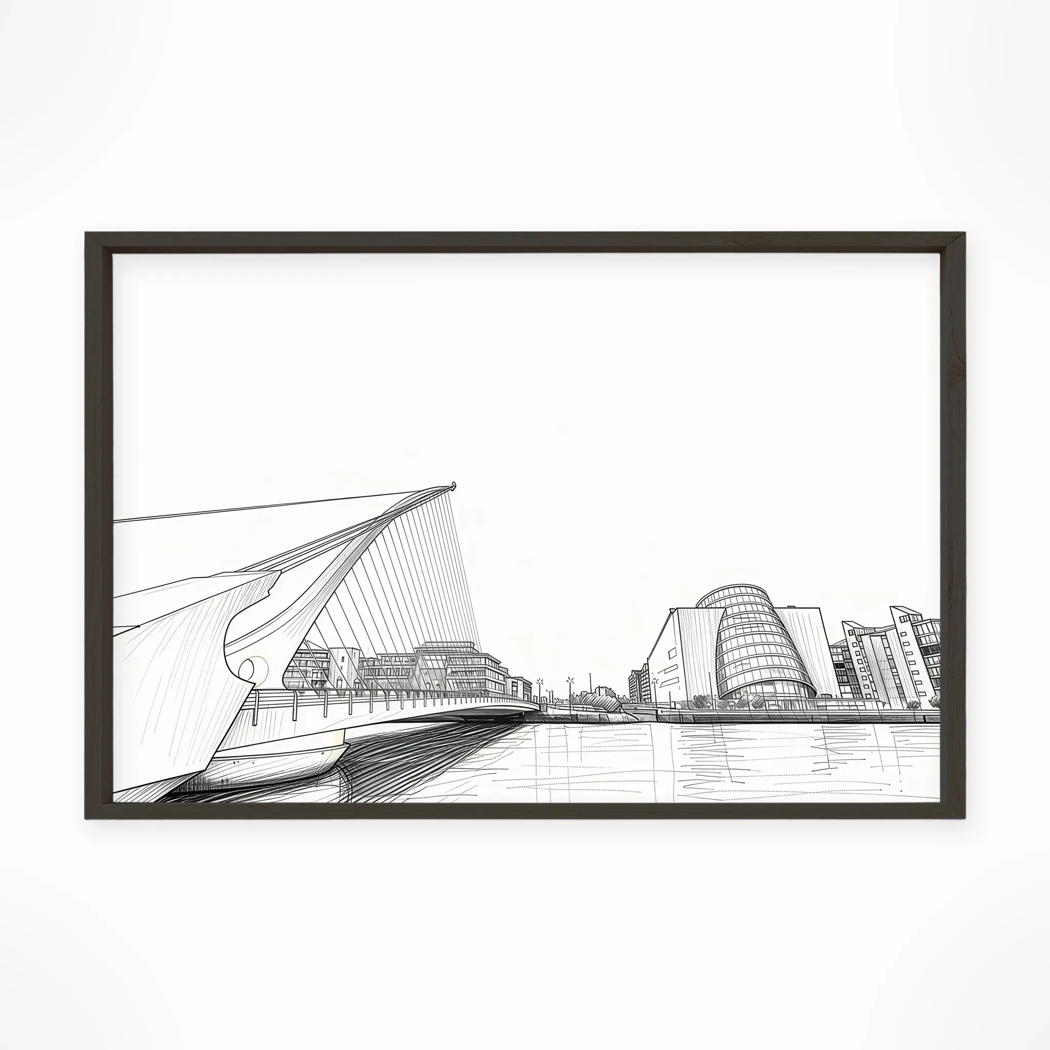 Dublin | Samuel Beckett Bridge — Urban Sketch framed fine art interior preview