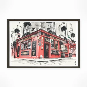 Dublin | Temple Bar — Sumi-e Zen Ink framed fine art interior preview