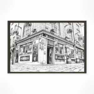 Dublin | Temple Bar — Urban Sketch framed fine art interior preview