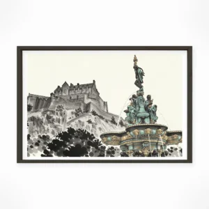 Edinburgh | Castle — Sumi-e Zen Ink framed fine art interior preview