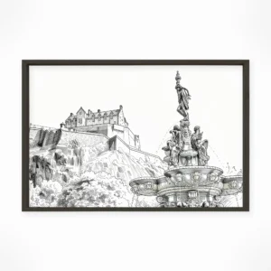 Edinburgh | Castle — Urban Sketch framed fine art interior preview