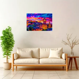 Edinburgh | Panorama — Geometric Mosaic framed fine art interior preview
