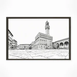 Florence | Palazzo Vecchio — Urban Sketch framed fine art interior preview