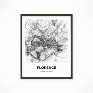Florence | Map — Urban Sketch framed fine art interior preview