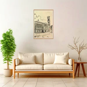 Florence | Duomo Square — Japanese Tradition framed fine art interior preview