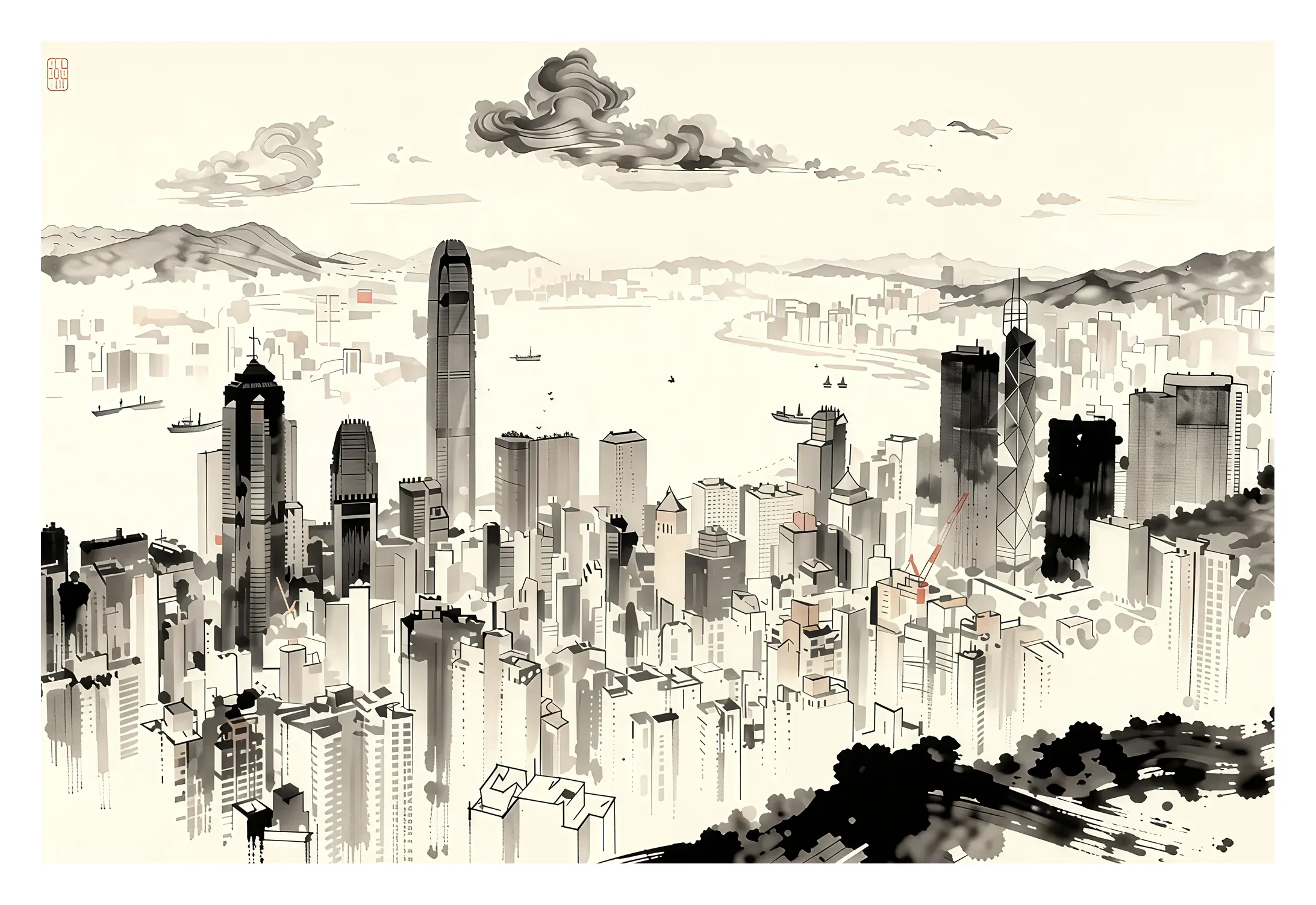 Hong Kong | Panoramic View — Japanese Tradition fine art print