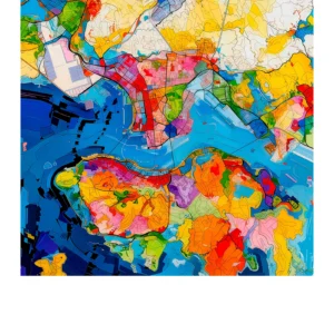 Hong Kong | Map — Aura Abstract fine art print