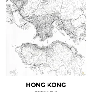 Hong Kong | Map — Urban Sketch fine art print