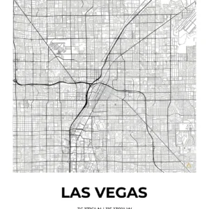 Las Vegas | Map — Urban Sketch fine art print