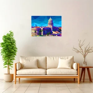 Havana | El Capitolio — Geometric Mosaic framed fine art interior preview
