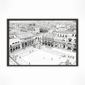 Havana | Plaza Vieja — Urban Sketch framed fine art interior preview