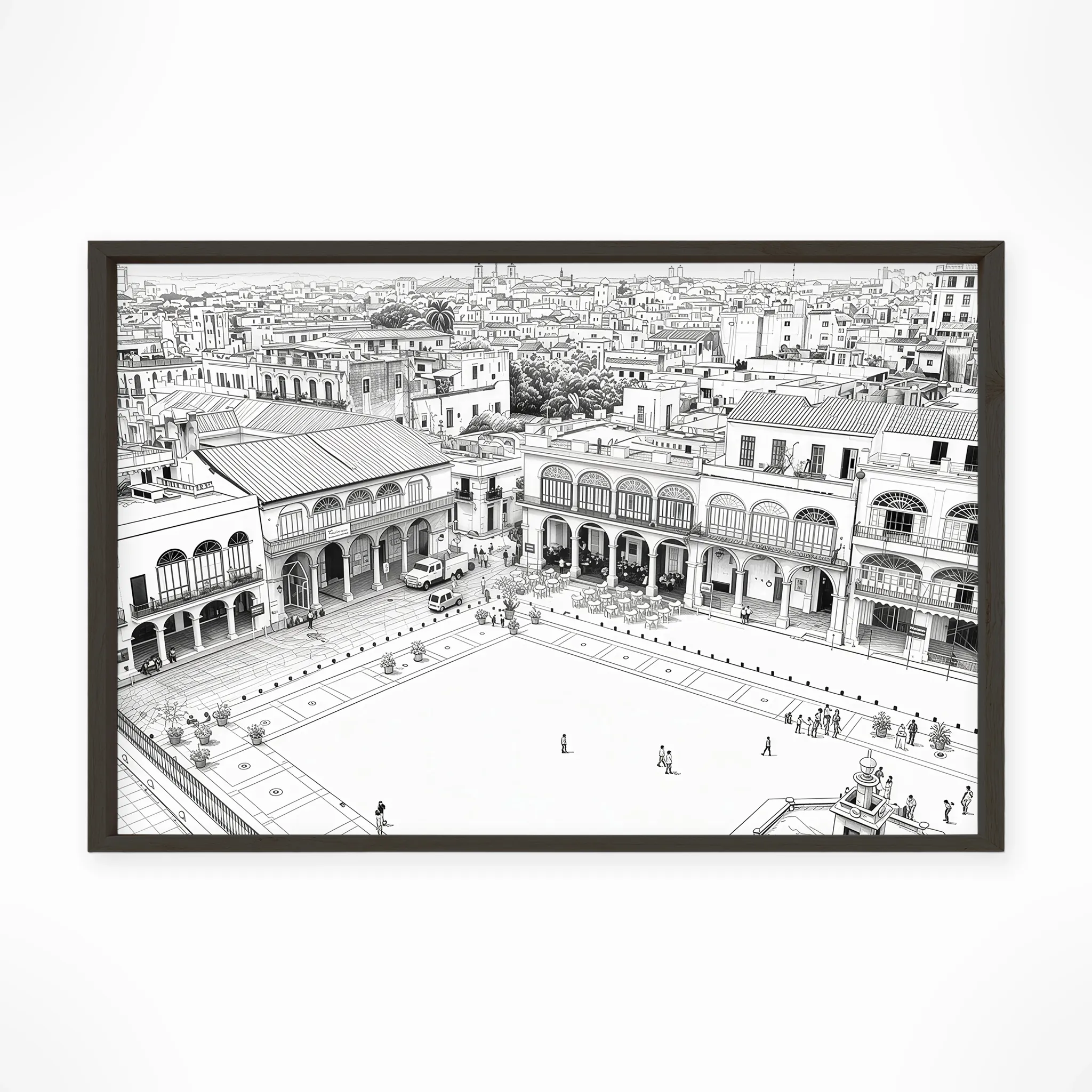 Havana | Plaza Vieja — Urban Sketch framed fine art interior preview