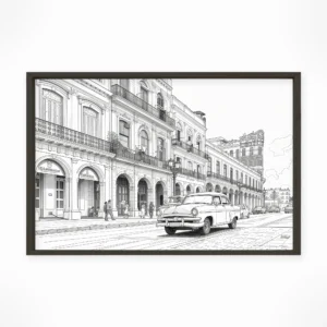 Havana | Street — Urban Sketch framed fine art interior preview