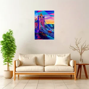 London | Tower Bridge — Geometric Mosaic framed fine art interior preview