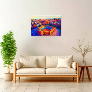 Madrid | Las Ventas — Geometric Mosaic framed fine art interior preview