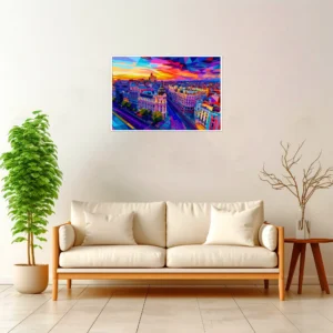 Madrid | Metropolis — Geometric Mosaic framed fine art interior preview