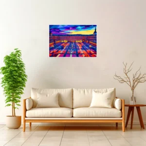 Madrid | Plaza Mayor — Geometric Mosaic framed fine art interior preview