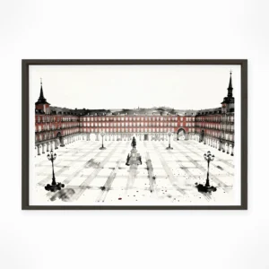 Madrid | Plaza Mayor — Sumi-e Zen Ink framed fine art interior preview
