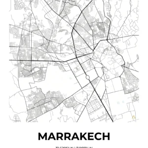 Marrakech | Map — Urban Sketch fine art print