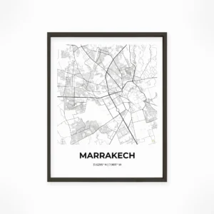 Marrakech | Map — Urban Sketch framed fine art interior preview