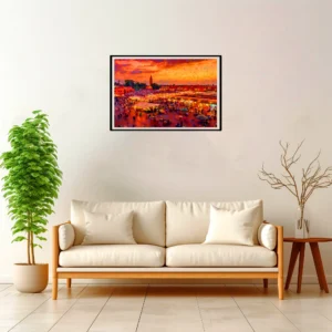 Marrakech | Jemaa El-Fnaa Square — Impressionist Dream framed fine art interior preview