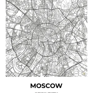 Moscow | Map — Urban Sketch fine art print