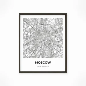 Moscow | Map — Urban Sketch framed fine art interior preview