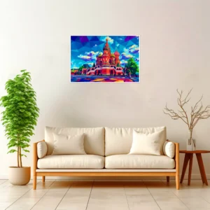 Moscow | Saint Basil — Geometric Mosaic framed fine art interior preview