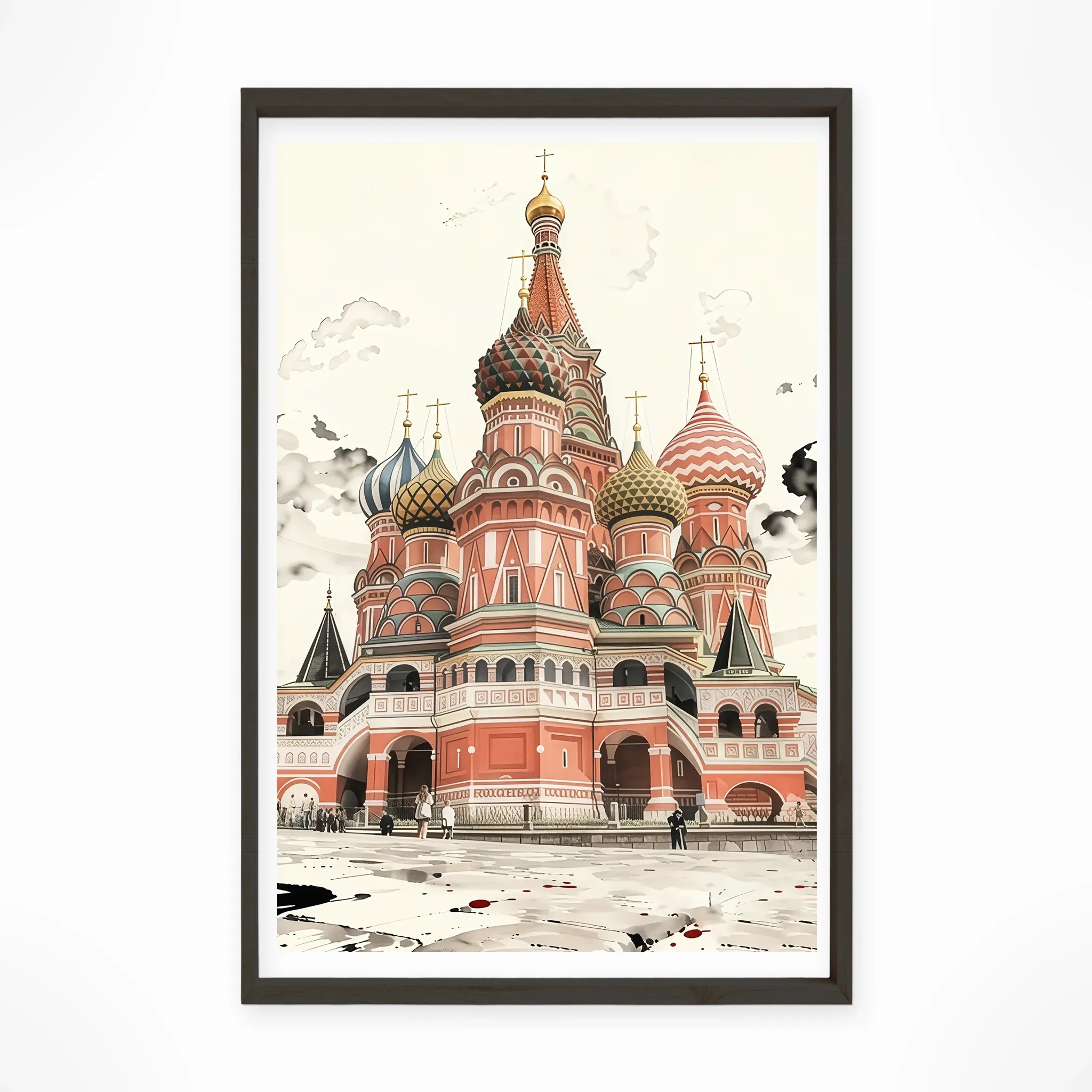 Moscow | Saint Basil — Sumi-e Zen Ink framed fine art interior preview