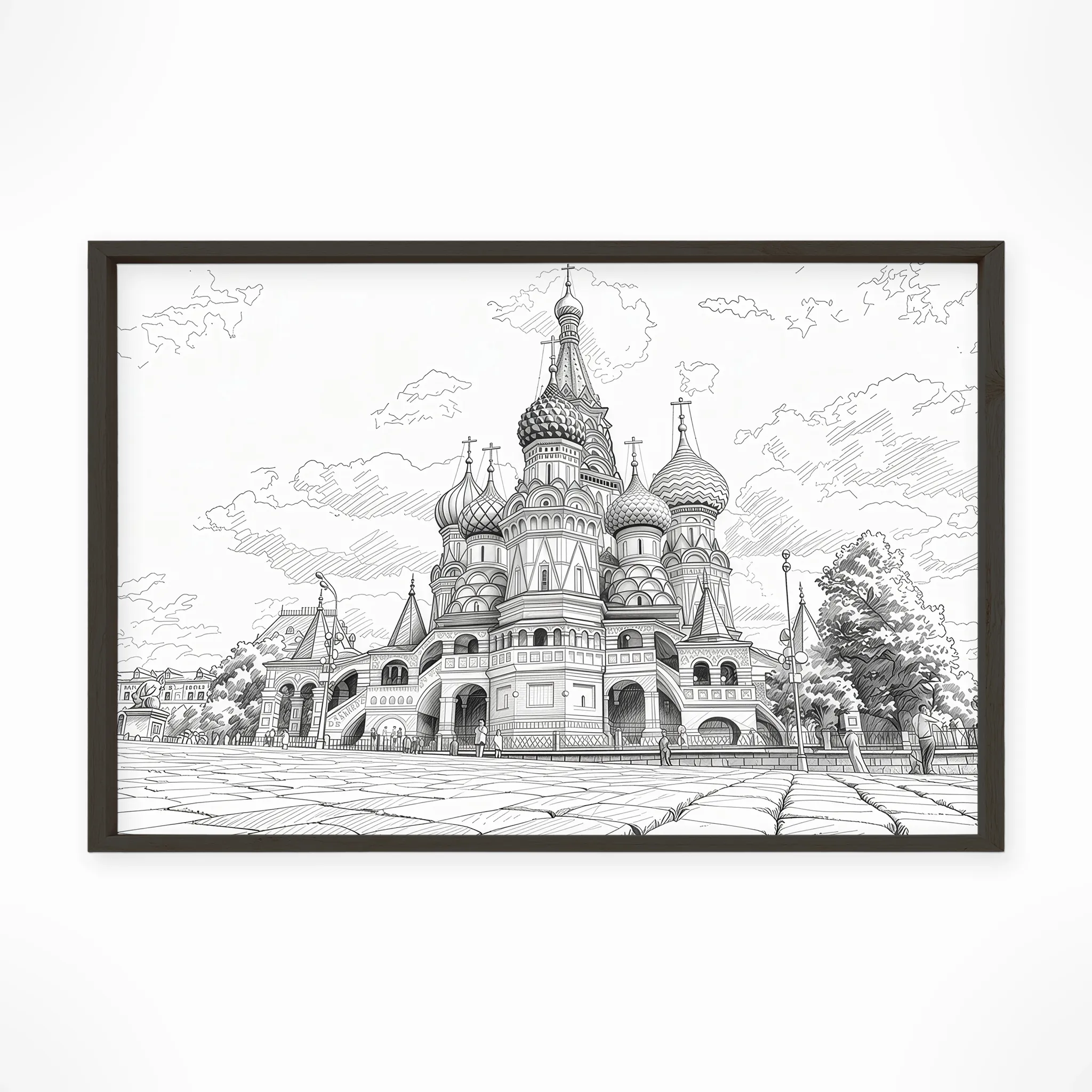 Moscow | Saint Basil — Urban Sketch framed fine art interior preview