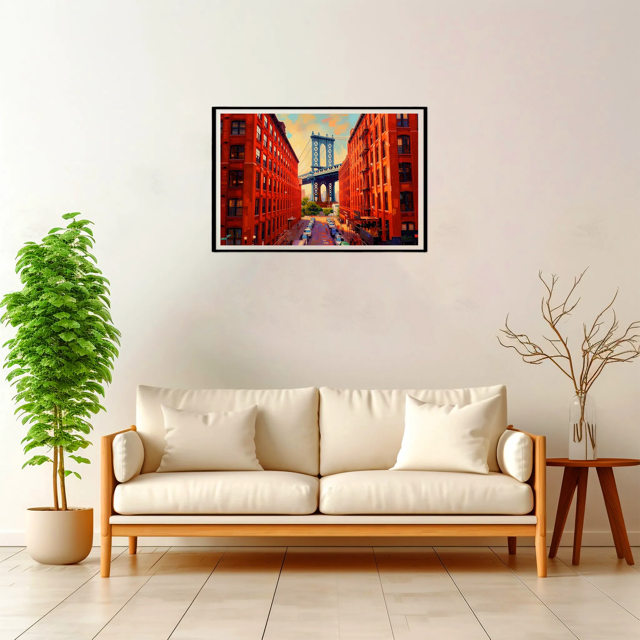 New York | Manhattan Bridge — Impressionist Dream framed fine art interior preview