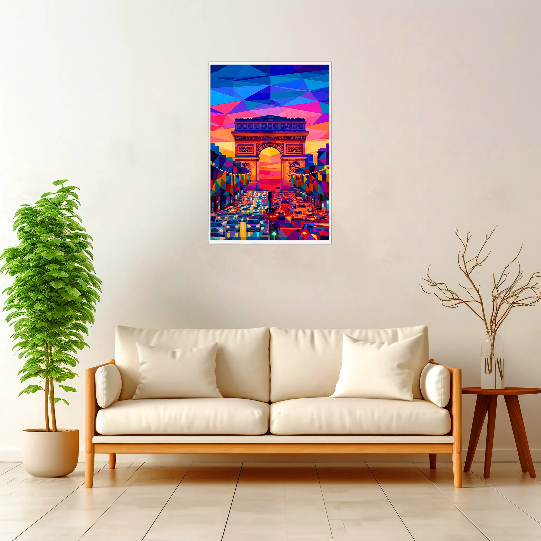 Paris | Arc de Triomphe — Geometric Mosaic framed fine art interior preview