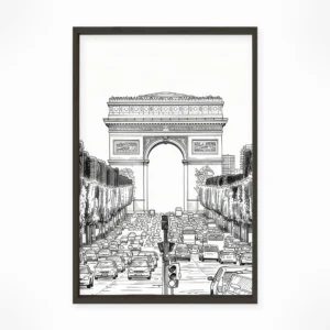 Paris | Arc de Triomphe — Urban Sketch framed fine art interior preview