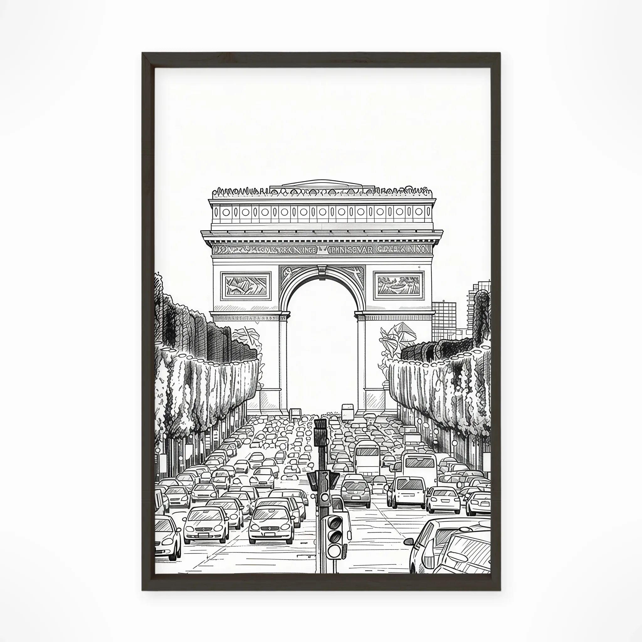 Paris | Arc de Triomphe — Urban Sketch framed fine art interior preview