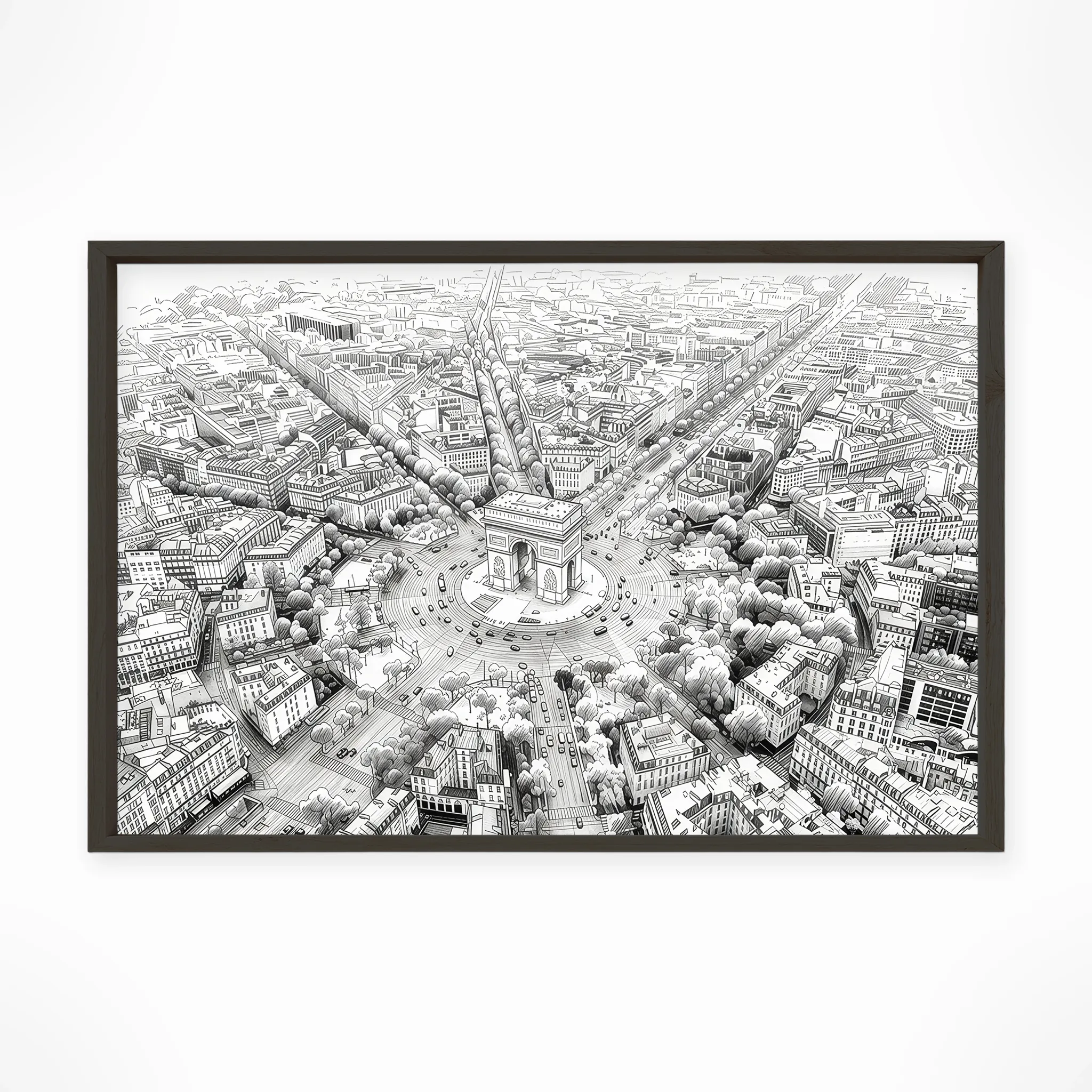 Paris | Arc de Triomphe — Urban Sketch framed fine art interior preview
