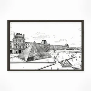 Paris | Louvre — Urban Sketch framed fine art interior preview