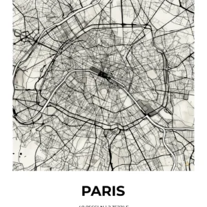 Paris | Map — Urban Sketch fine art print