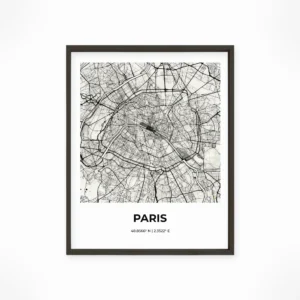 Paris | Map — Urban Sketch framed fine art interior preview