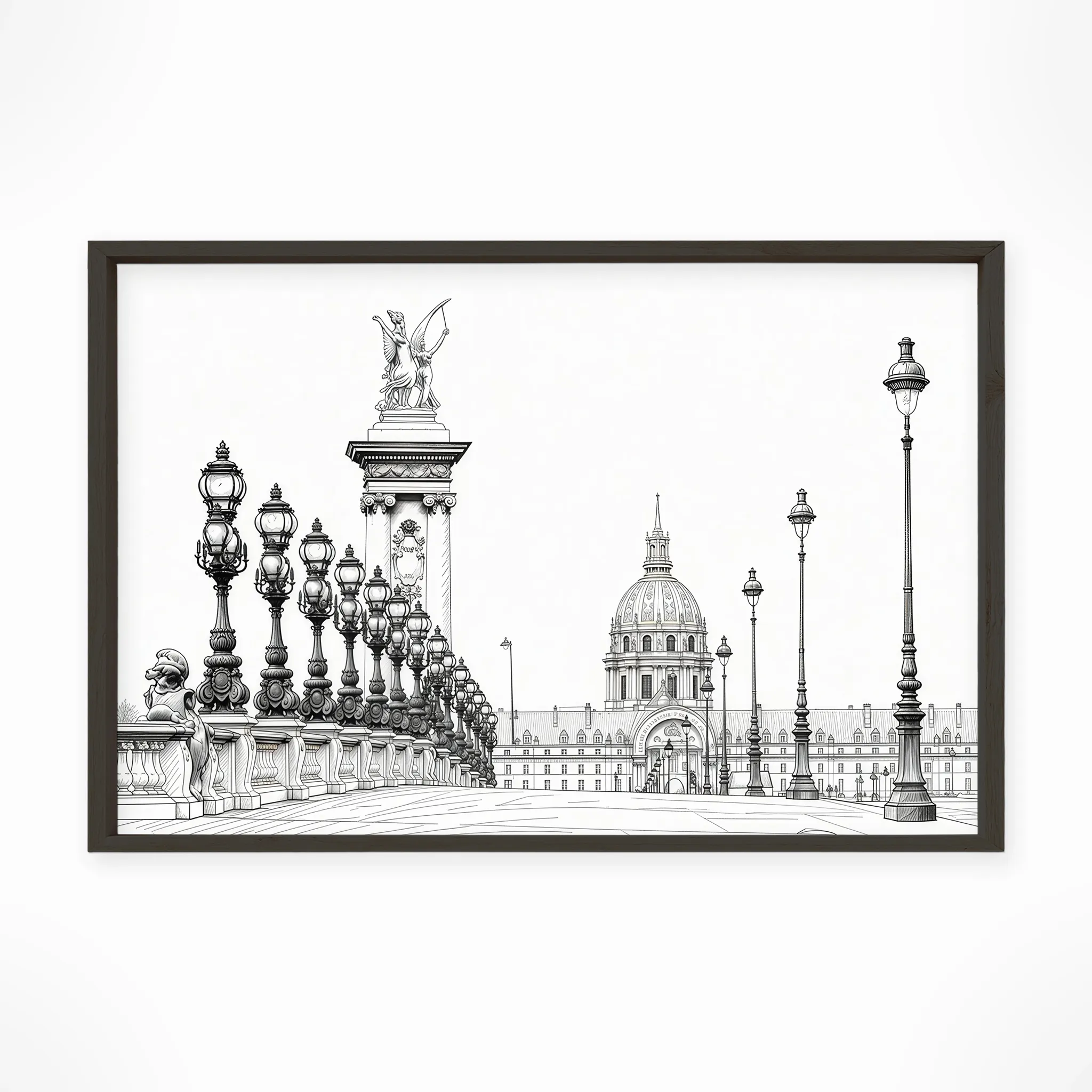 Paris | Pont Alexandre III — Urban Sketch framed fine art interior preview